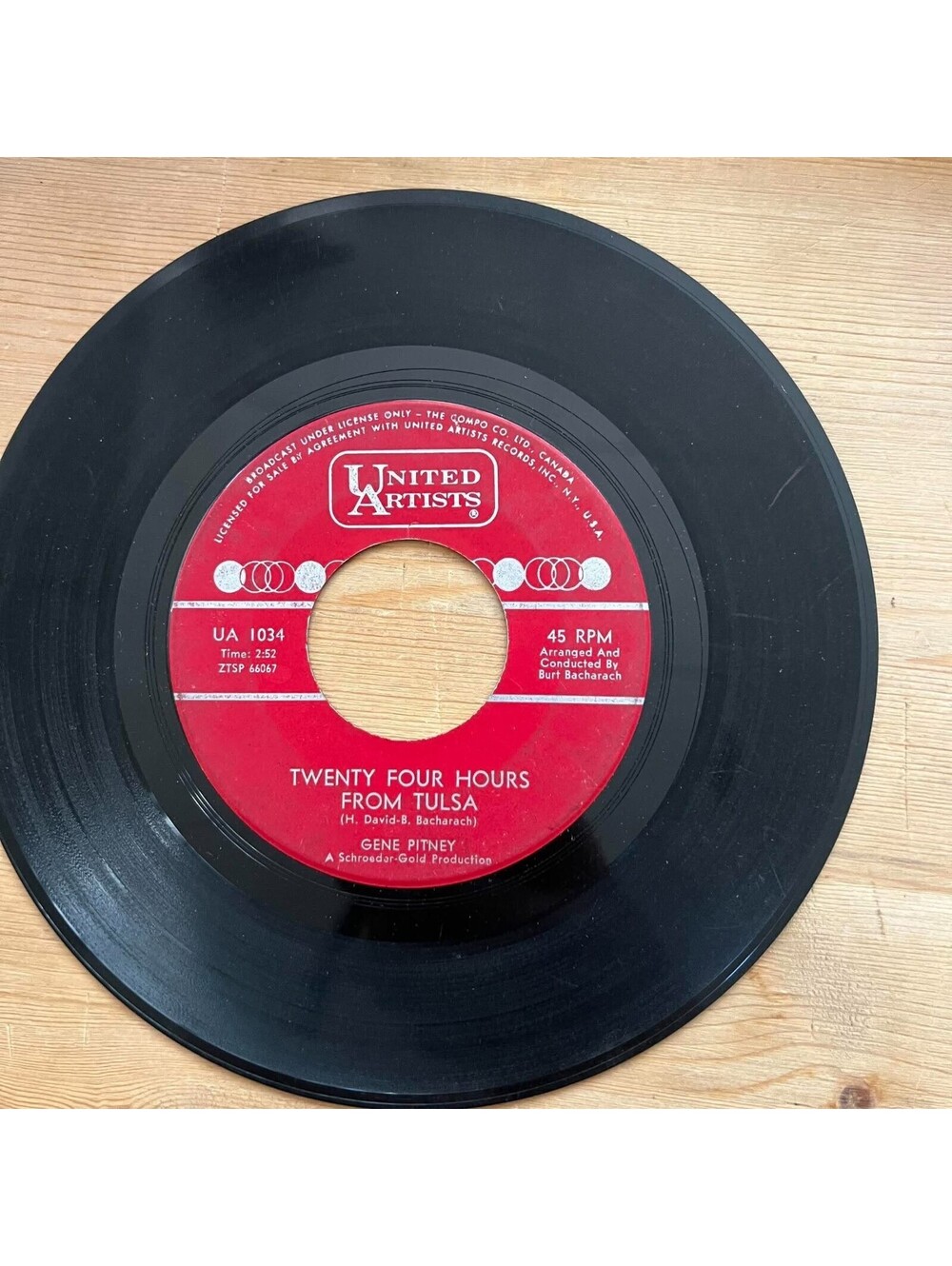 Gene Pitney - Twenty Four Hours from Tulsa/Lonely Night Dreams 45rpm VG+ R17